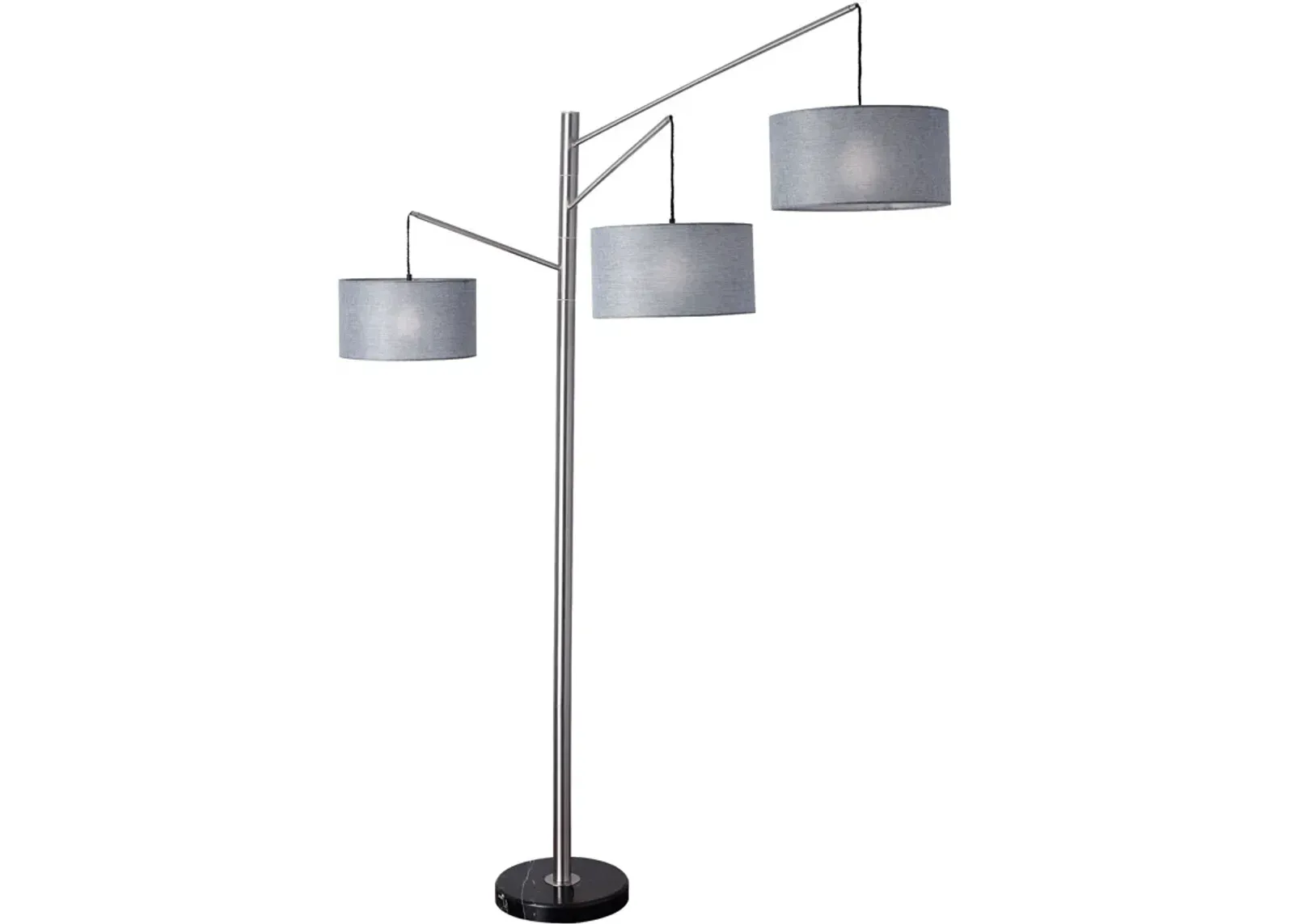 | Wellington Arc Floor Lamp | Brushed Steel