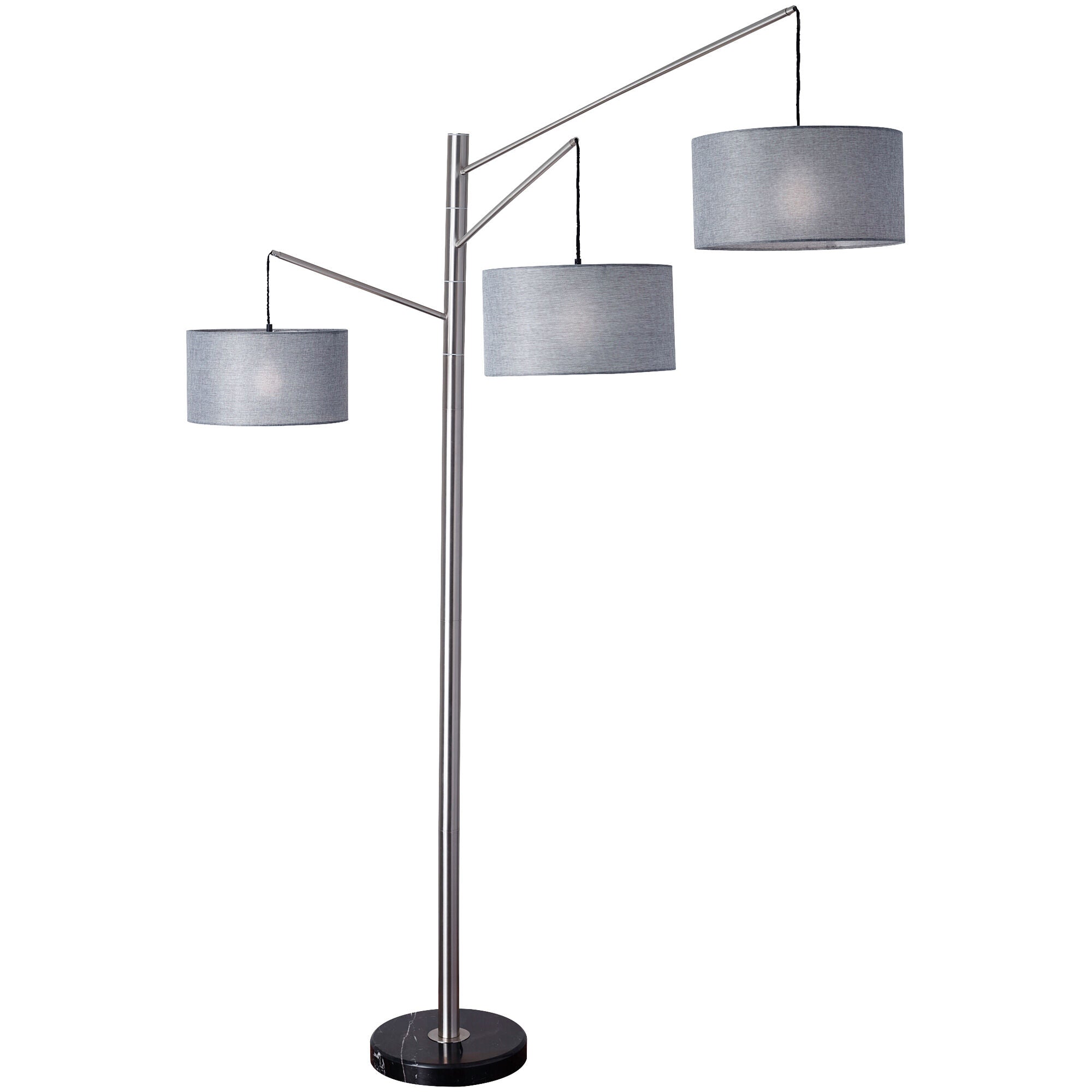 Adesso | Wellington Arc Floor Lamp | Brushed Steel