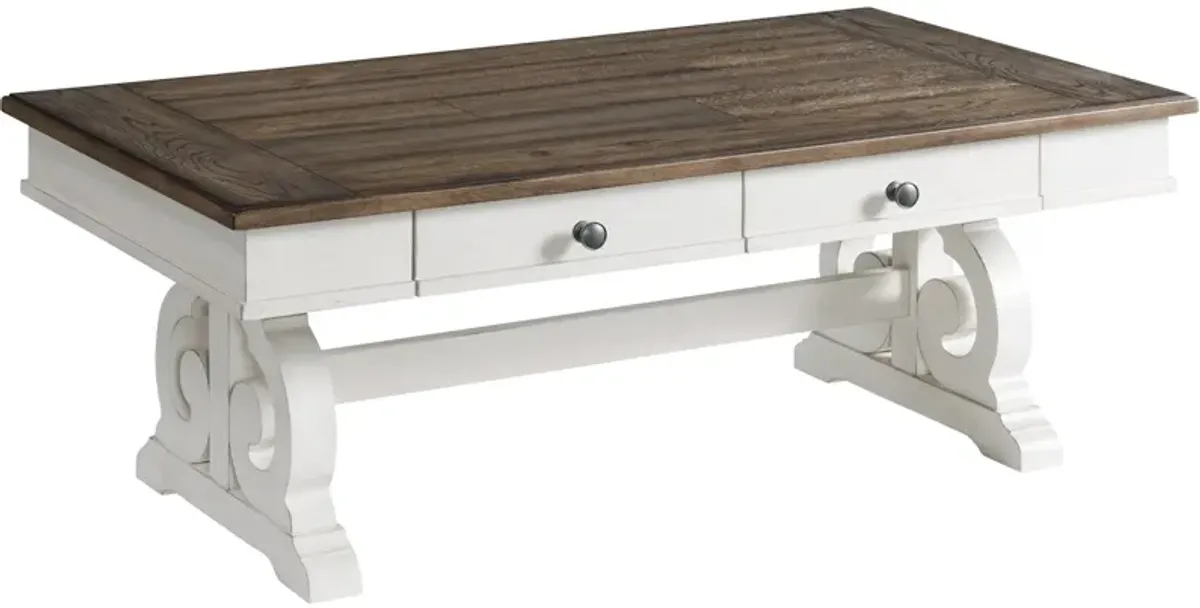 | Drake Coffee Table | Rustic White/Stone