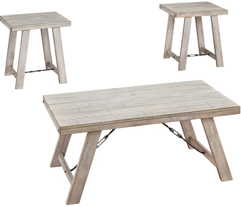 Ashley Furniture | Carynhurst Set of 3 Coffee Tables | Whitewash