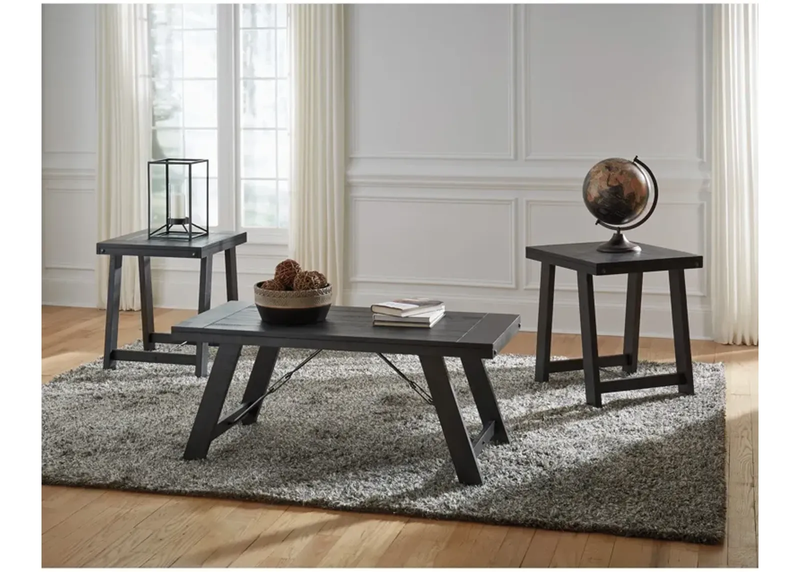 Ashley Furniture | Noorbrook Set of 3 Coffee Tables | Black