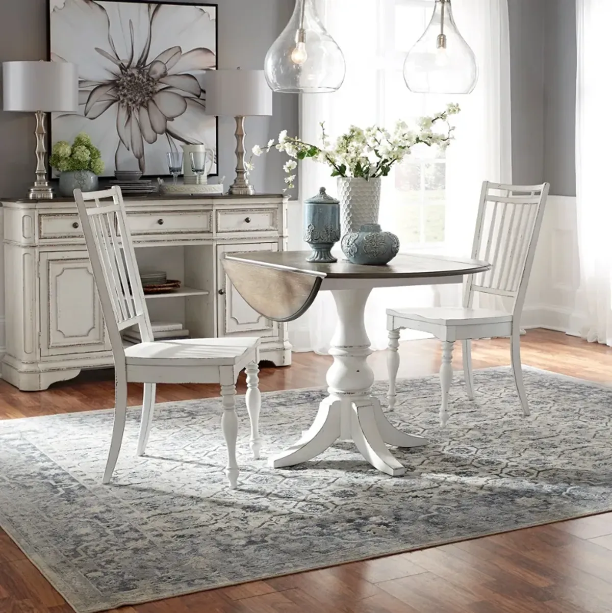 Liberty Furniture Magnolia Manor 3 Piece Spindle Drop Leaf Dining Set
