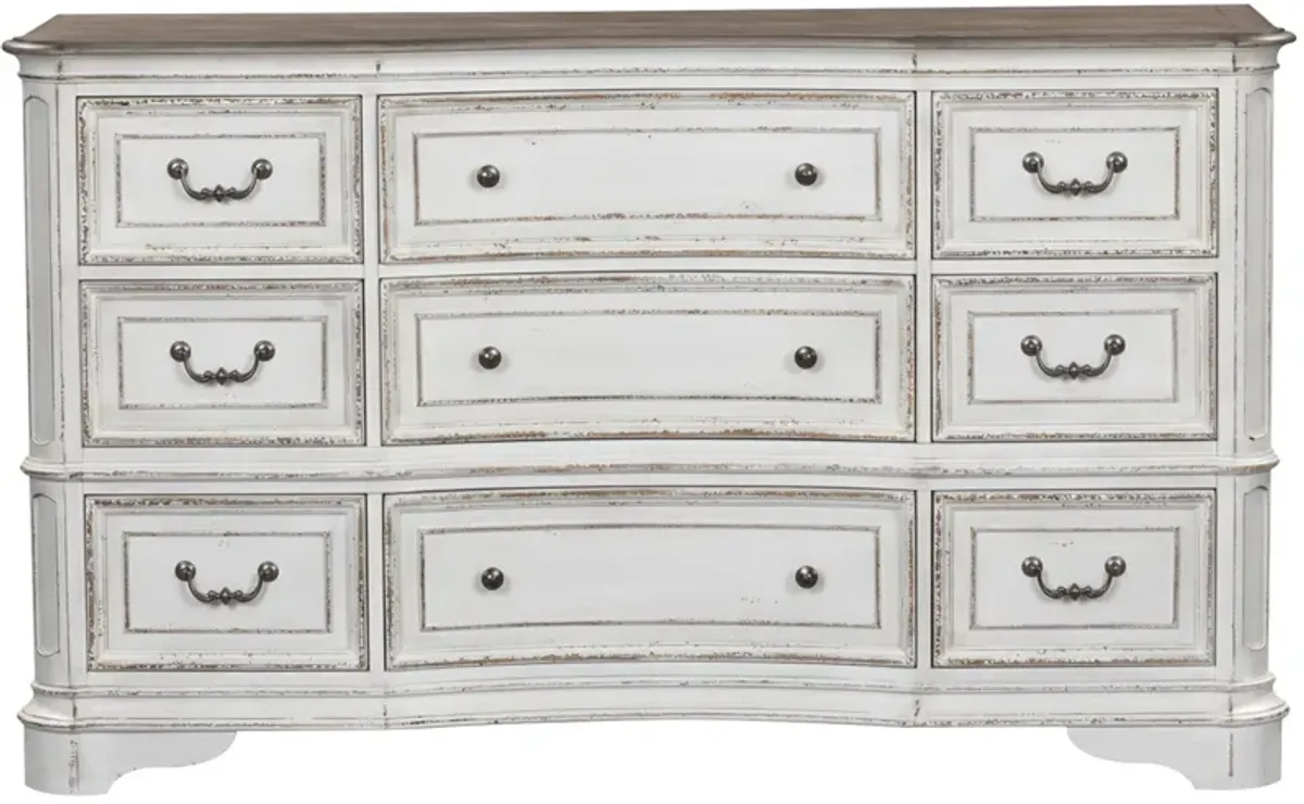 | Magnolia Manor 9 Drawer Dresser | White