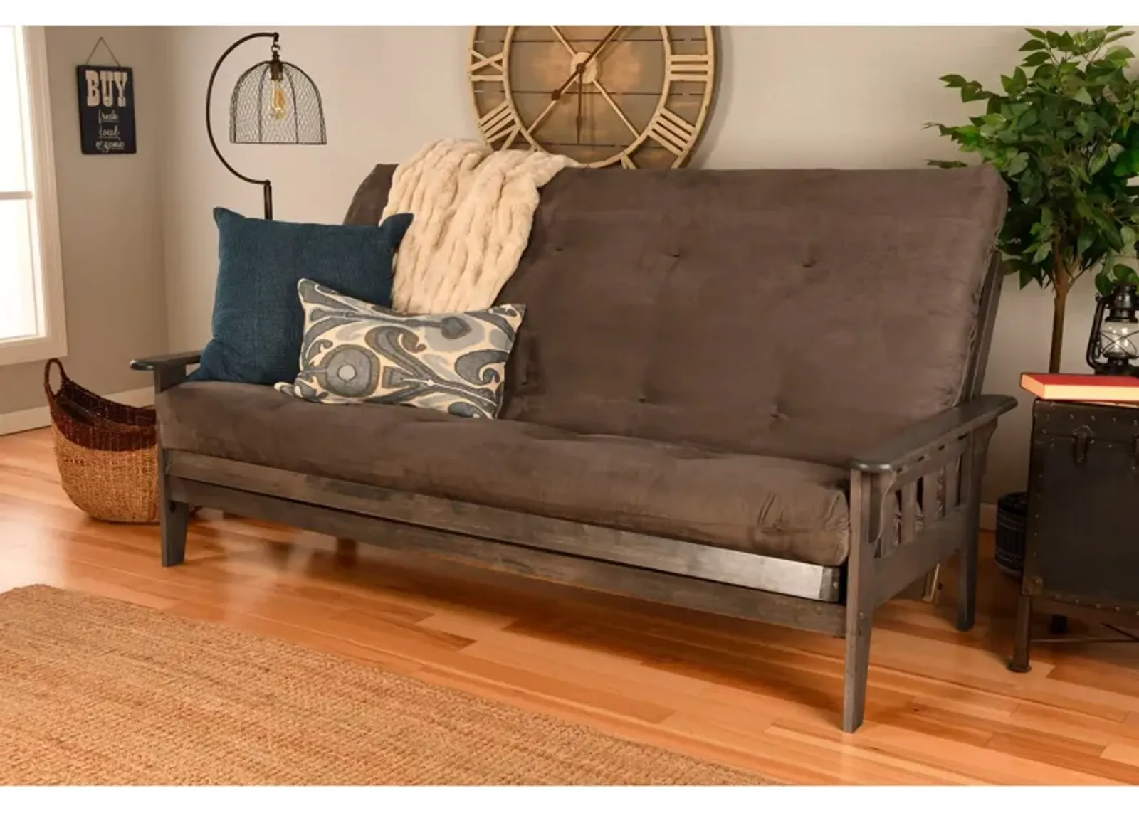 | Queen Tucson Futon Frame | Rustic Walnut