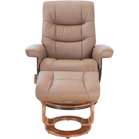 Rosa II Cocoa Recliner Chair with Ottoman