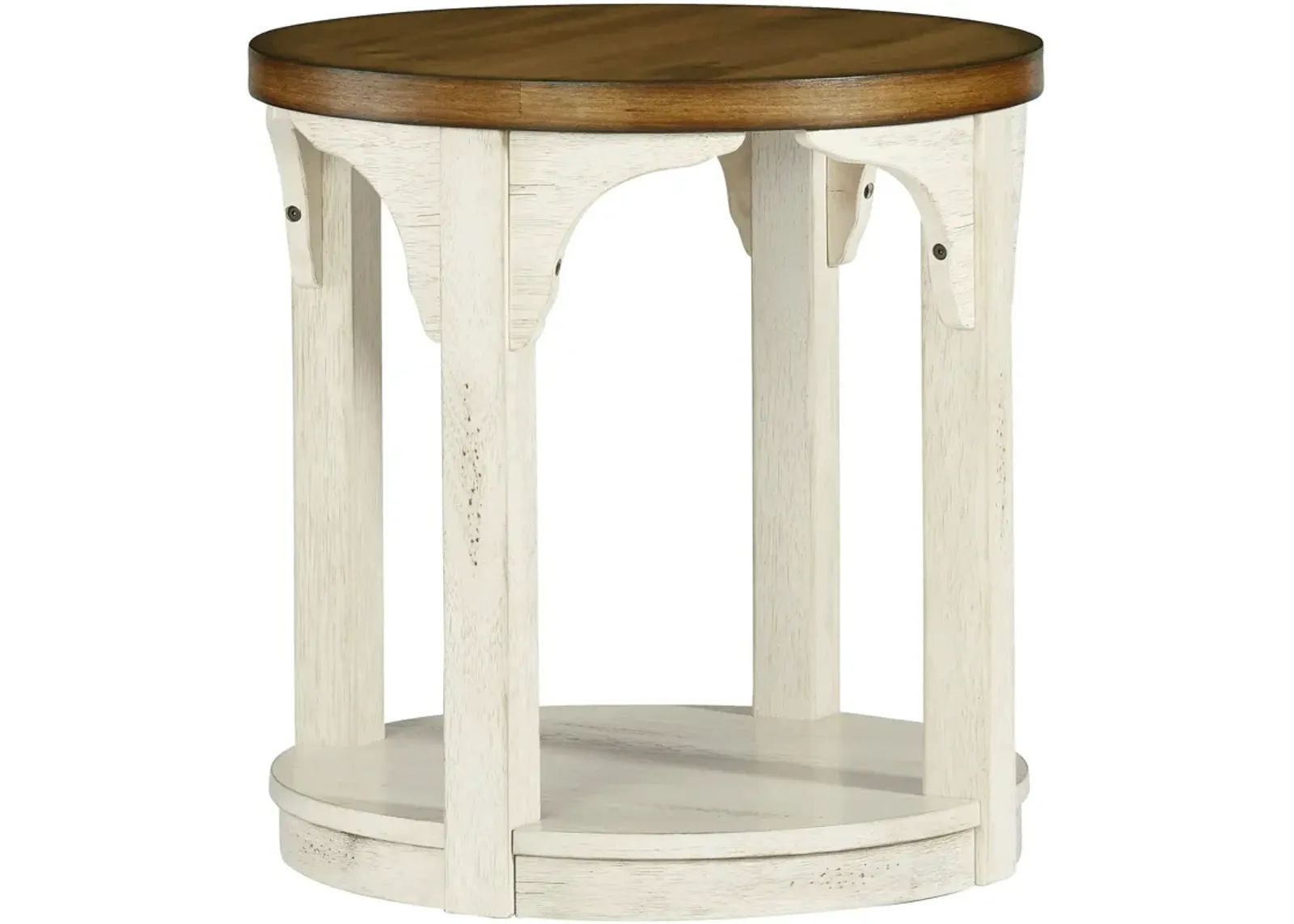 | Wellington Place Round End Table | Antique White