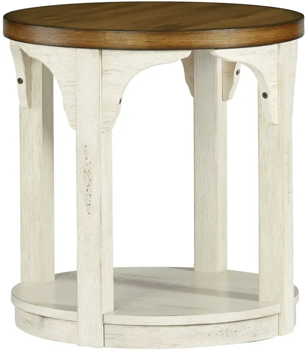 | Wellington Place Round End Table | Antique White