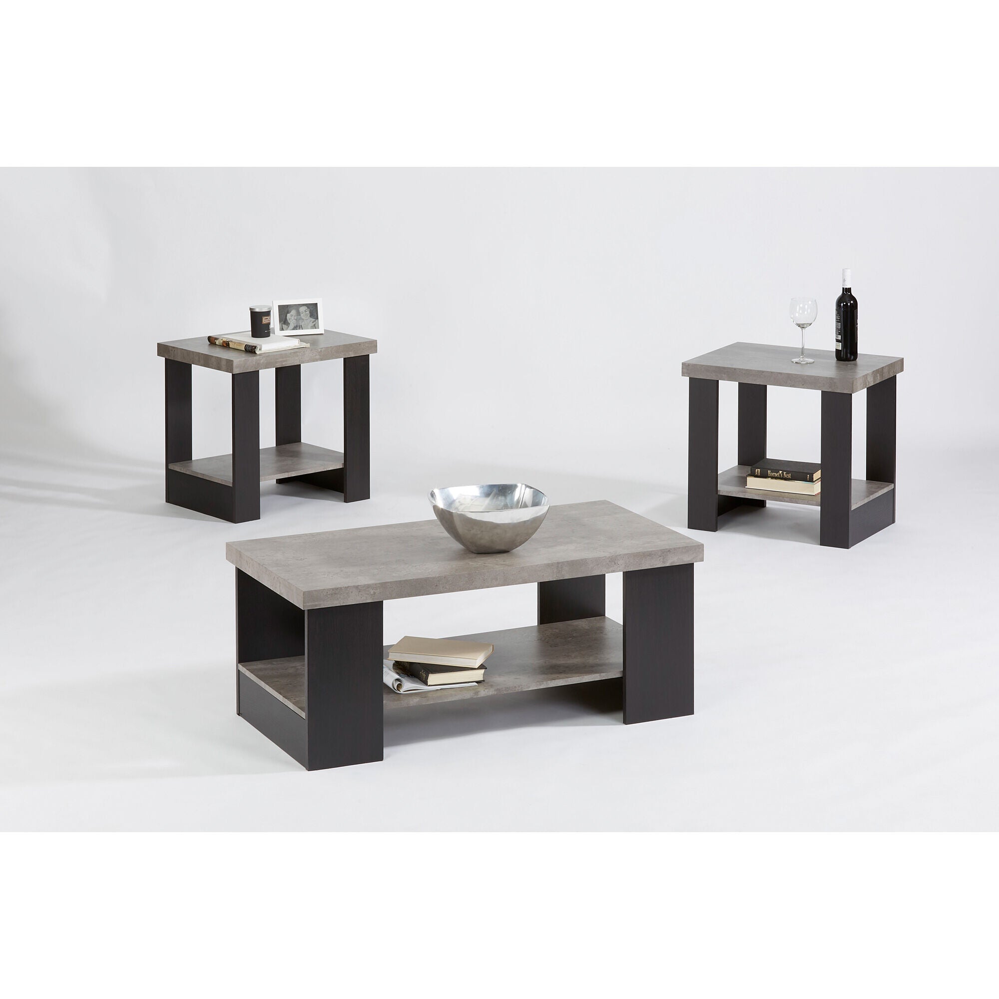 Progressive Furniture | Kayson Set of 3 Coffee Tables | Gray