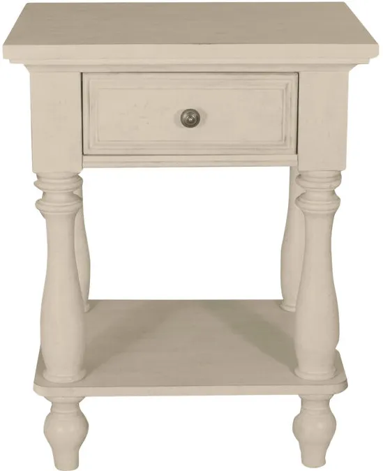 High Country White 1 Drawer Nightstand