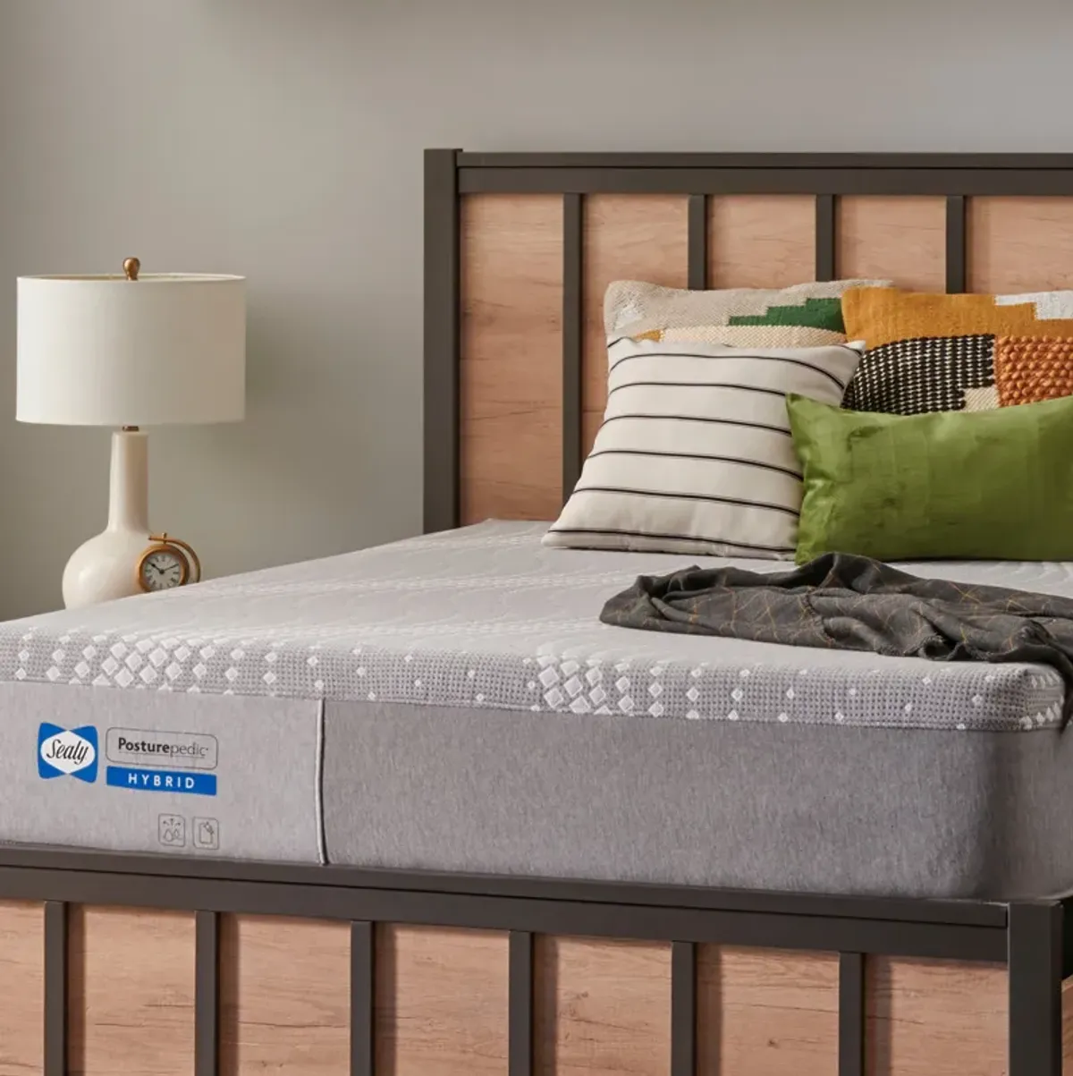 Sealy | Twin Posturepedic Medina Firm Hybrid Mattress | Gray