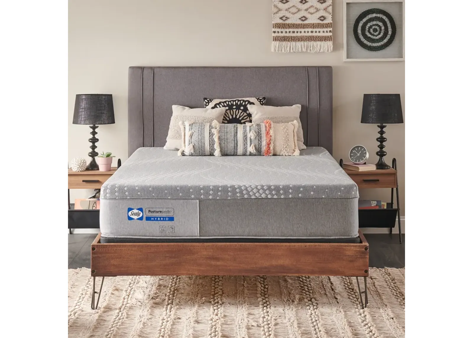 Sealy | Twin Posturepedic Paterson Medium Hybrid Mattress | Gray