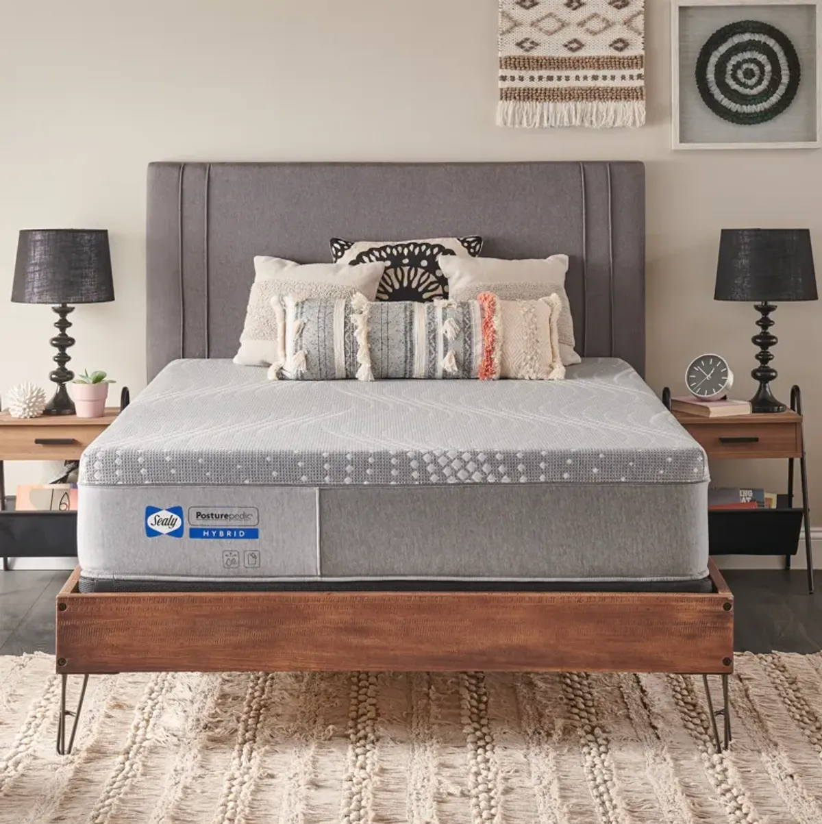 Sealy | Twin Posturepedic Paterson Medium Hybrid Mattress | Gray