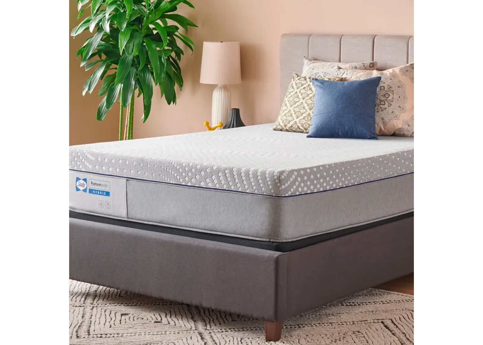 Sealy | Twin Posturepedic Lacey Firm Hybrid Mattress | Gray