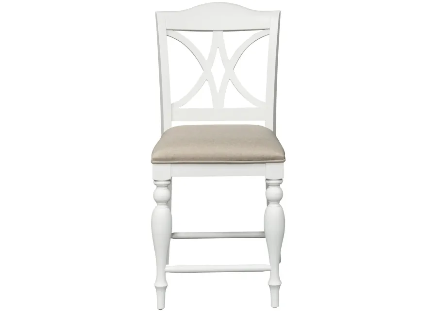 Liberty Furniture | Summer House Slat Back Counter Stool | Oyster White