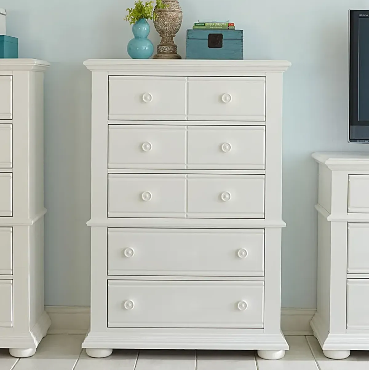 | Summer House I 5 Drawer Chest | Oyster White