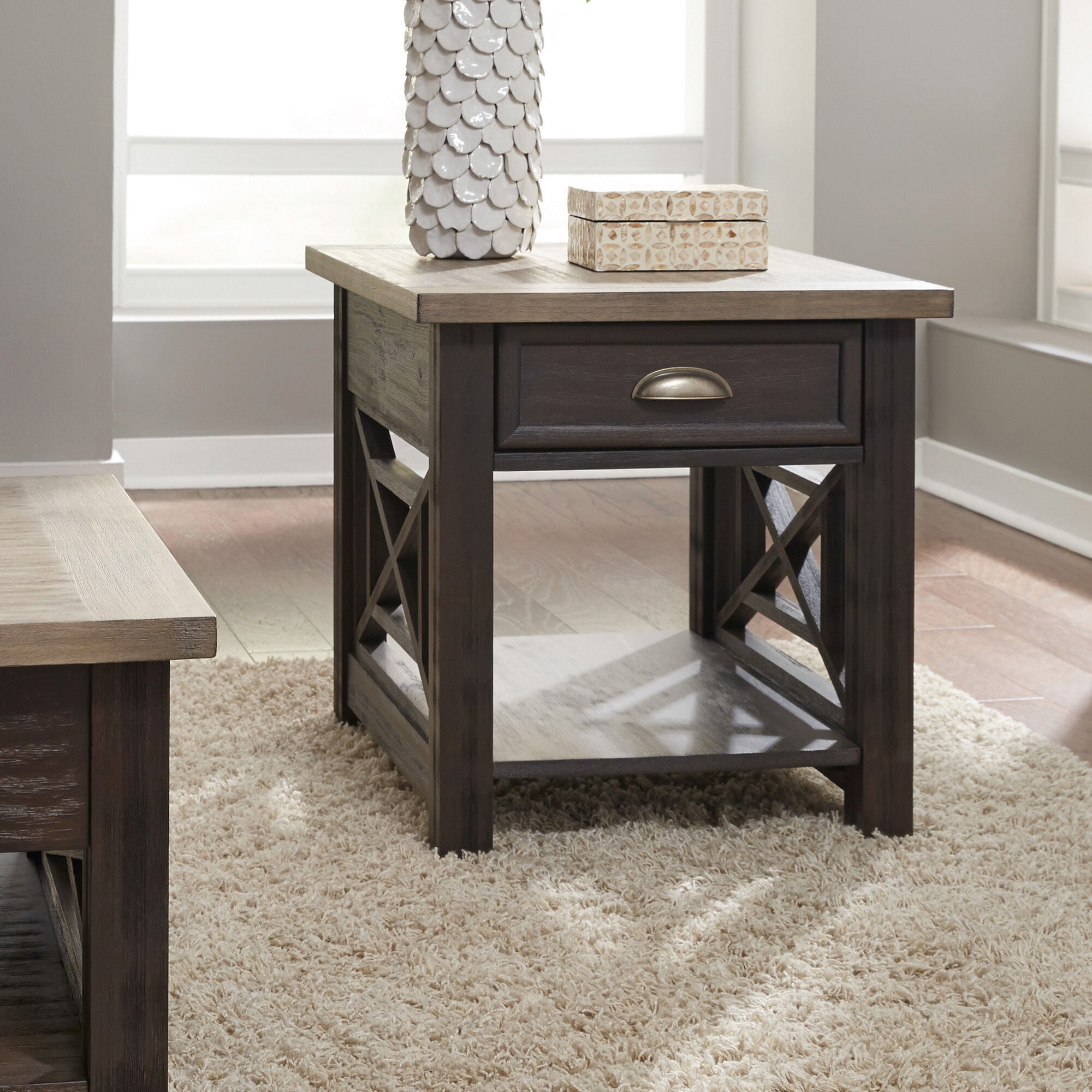 Liberty Furniture | Heatherbrook End Table | Charcoal