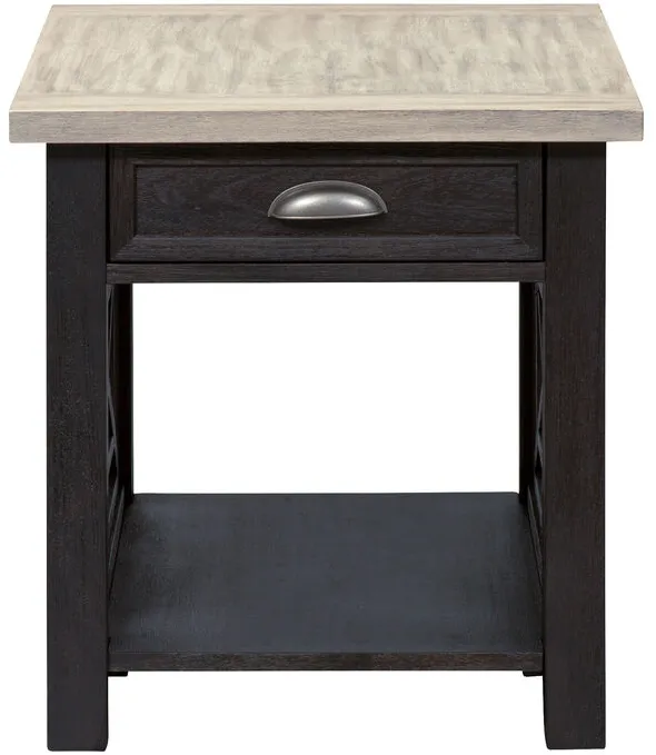 Heatherbrook Charcoal End Table
