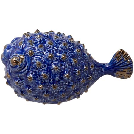 Collected Culture Blue Ceramic 8" Puffer Fish