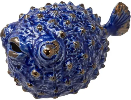 Collected Culture Blue Ceramic 8" Puffer Fish