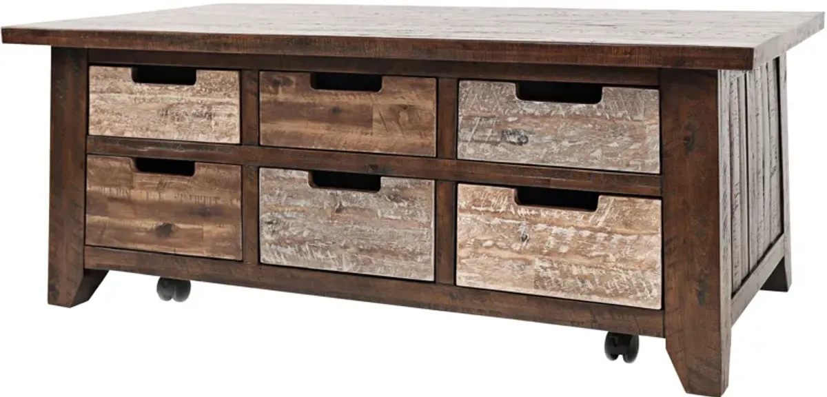 Painted Canyon 6 Drawer Coffee Table