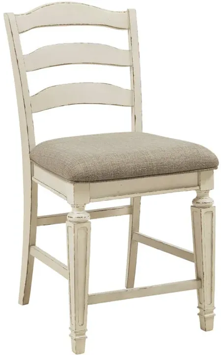 Realyn Chipped White Counter Stool