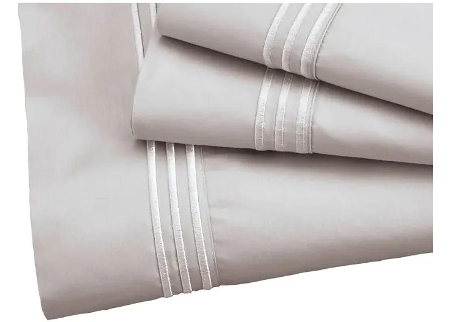 Elements Split King Dove Gray Supima Sheet Set