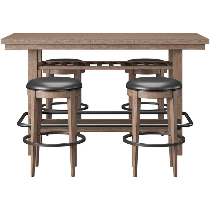 Benton Pecan 5 Piece Backless Dining Set