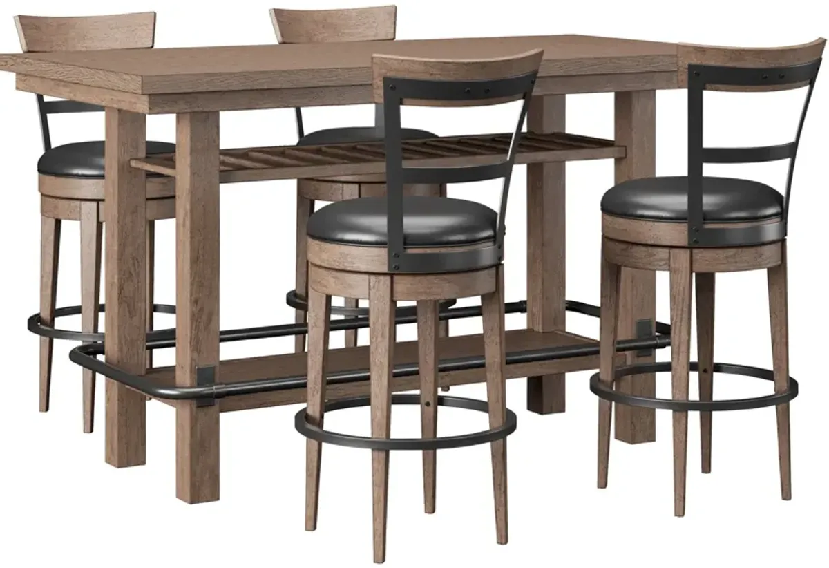 | Benton 5 Piece Swivel Dining Set | Pecan