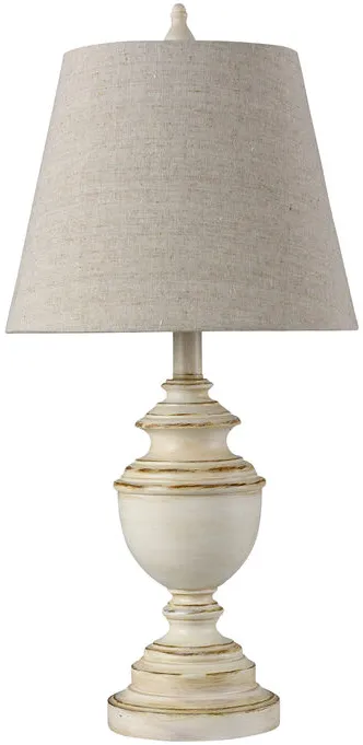 Cynthia Distressed White Table Lamp