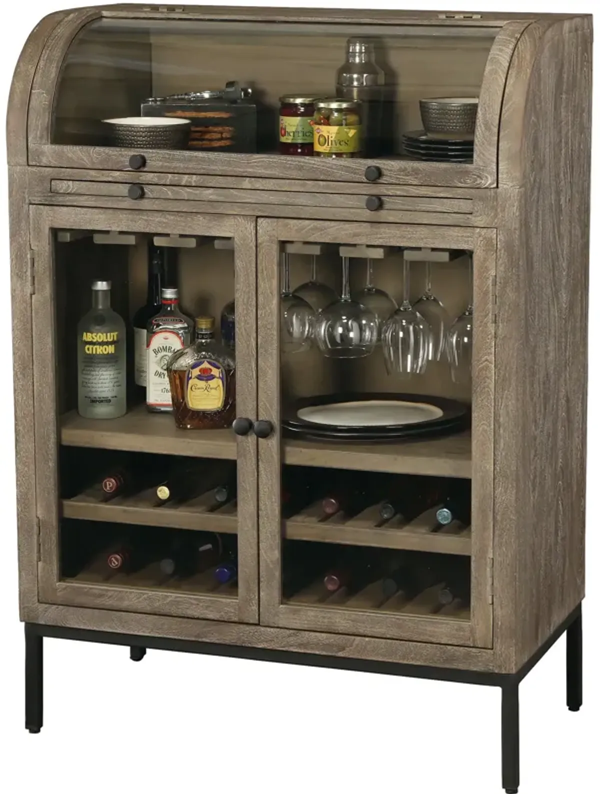 | Paloma Wine And Bar Cabinet | Weathered Gray