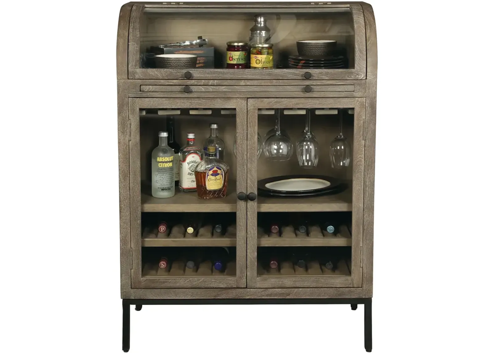 | Paloma Wine And Bar Cabinet | Weathered Gray