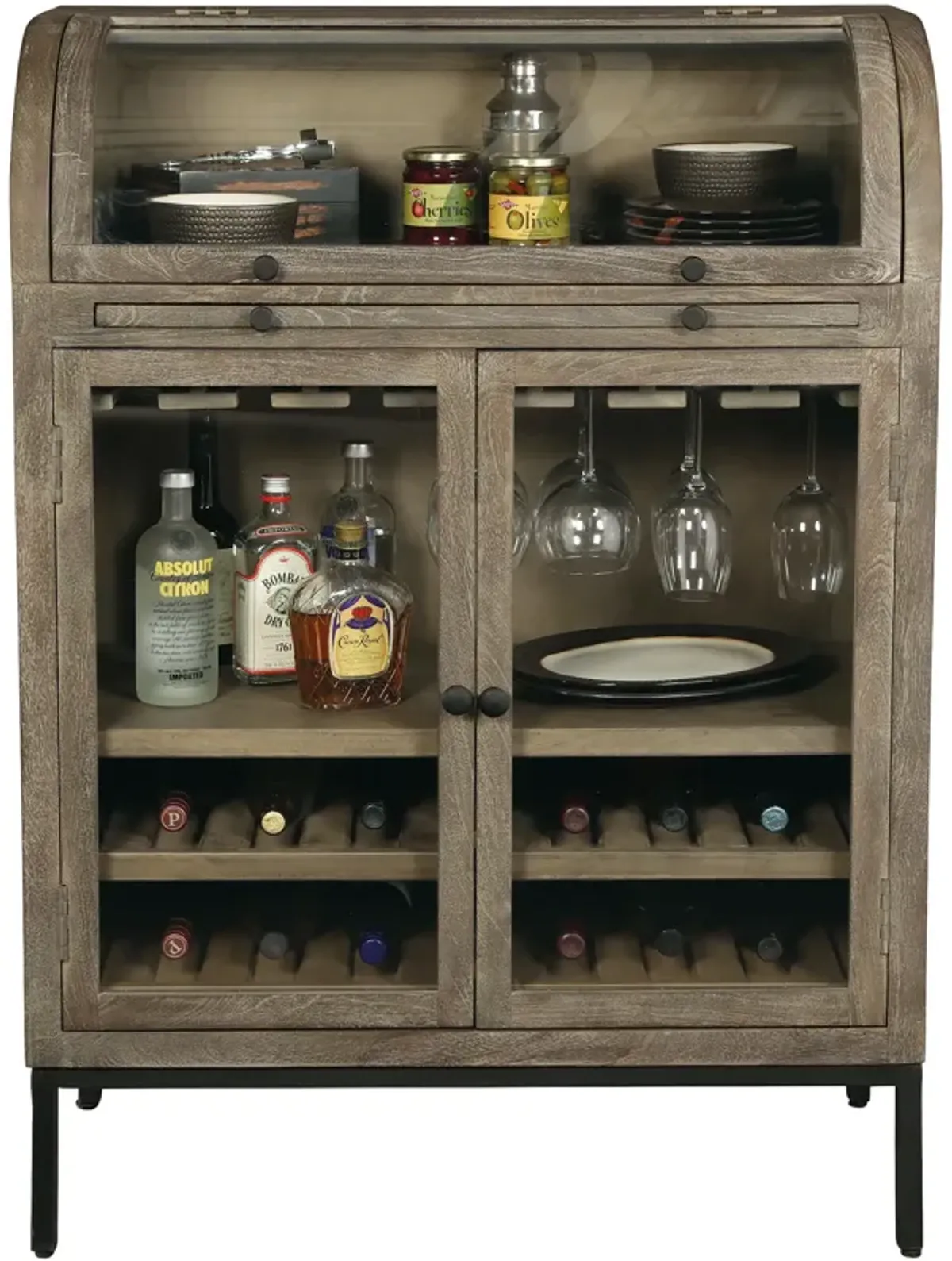 | Paloma Wine And Bar Cabinet | Weathered Gray