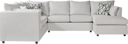Payne Eggshell 3 Piece Right Chaise Sectional Sofa