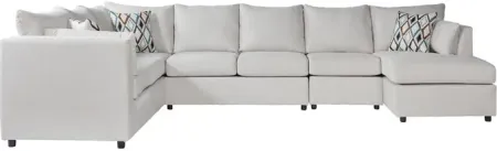 Payne Eggshell 4 Piece Right Chaise Sectional Sofa