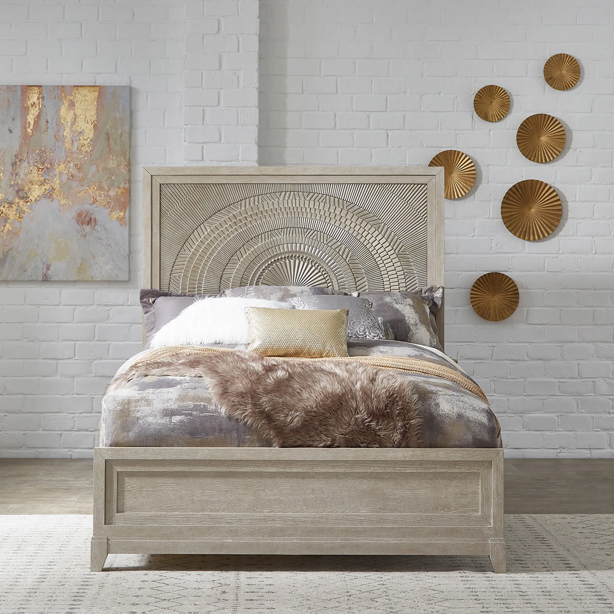 Liberty Furniture | Queen Belmar Panel Bed | Washed Taupe