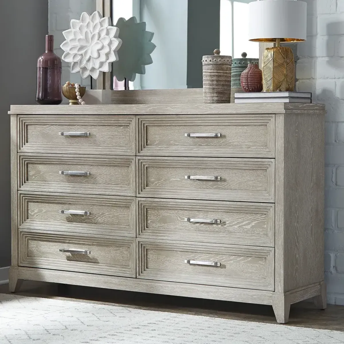 | Belmar 8 Drawer Dresser | Washed Taupe