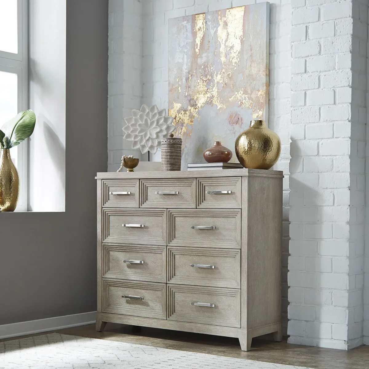 | Belmar 9 Drawer Dresser | Washed Taupe