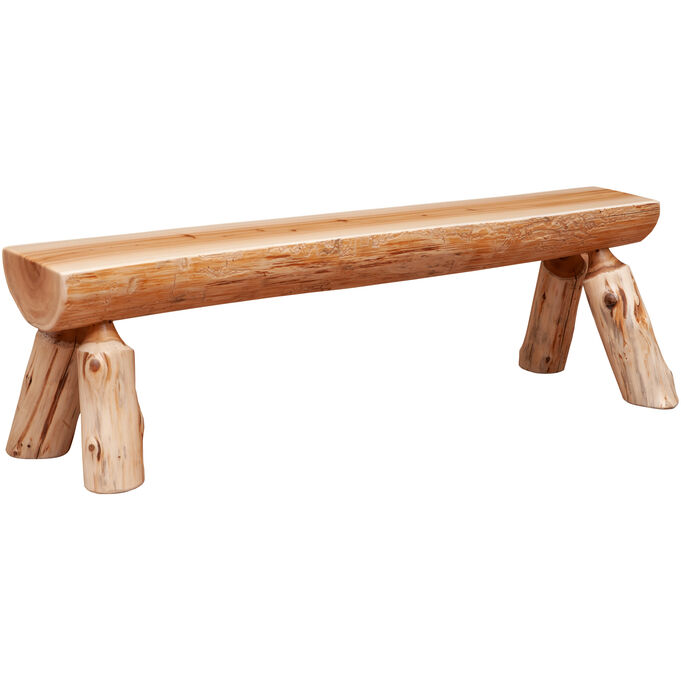 Cedar Log Natural Cedar Dining Bench