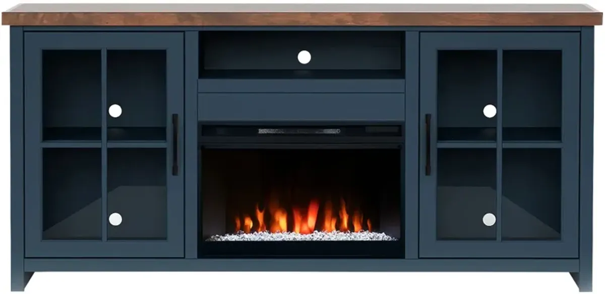 | Nantucket 72" Fireplace Console | Blue Denim