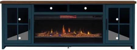 Nantucket Blue Denim 88" Fireplace Console