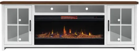 Hampton White 88" Fireplace Console