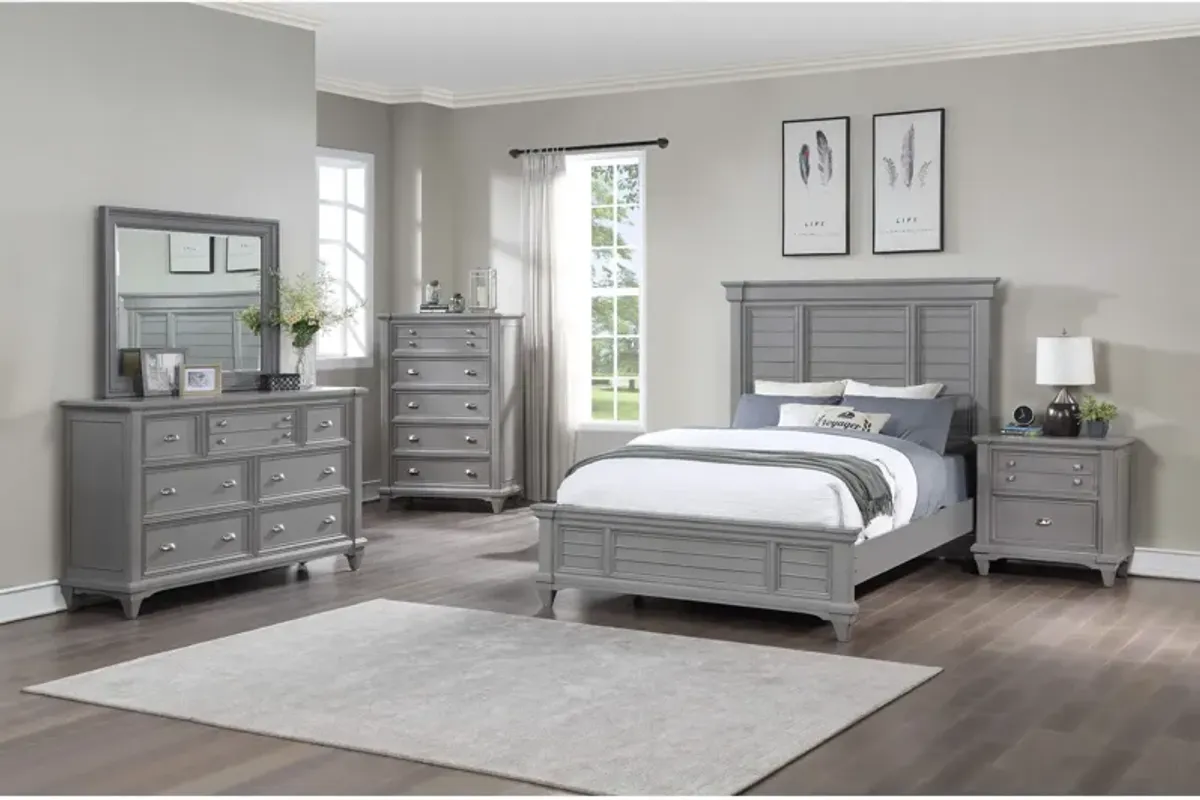 | Queen Hilton Head 4 Piece Panel Bedroom | Gray