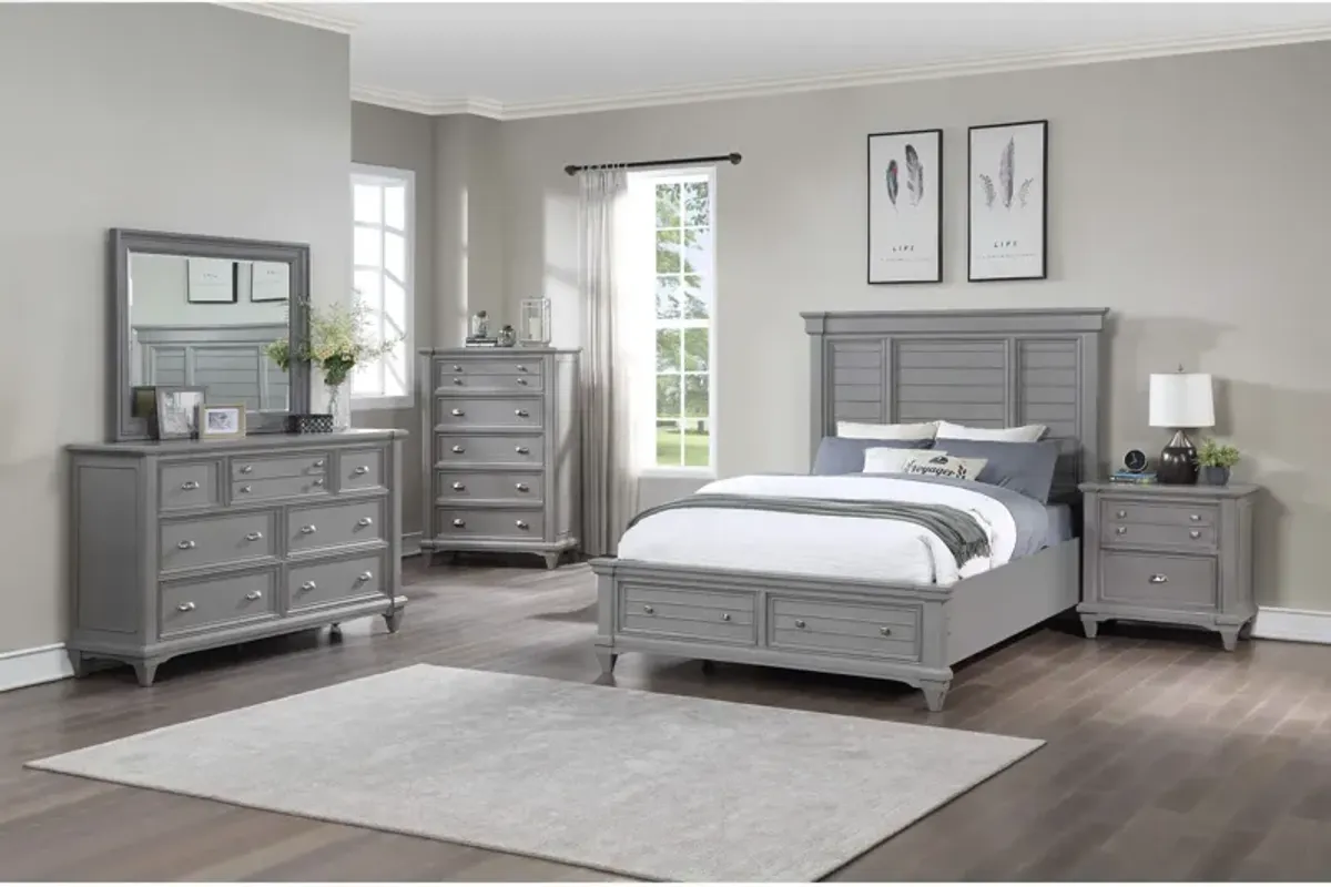 | Queen Hilton Head 4 Piece Storage Bedroom | Gray