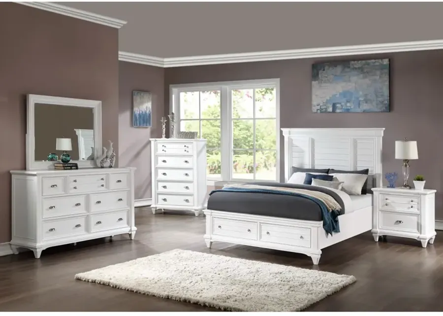 Davis Direct | Queen Hilton Head 4 Piece Storage Bedroom | White