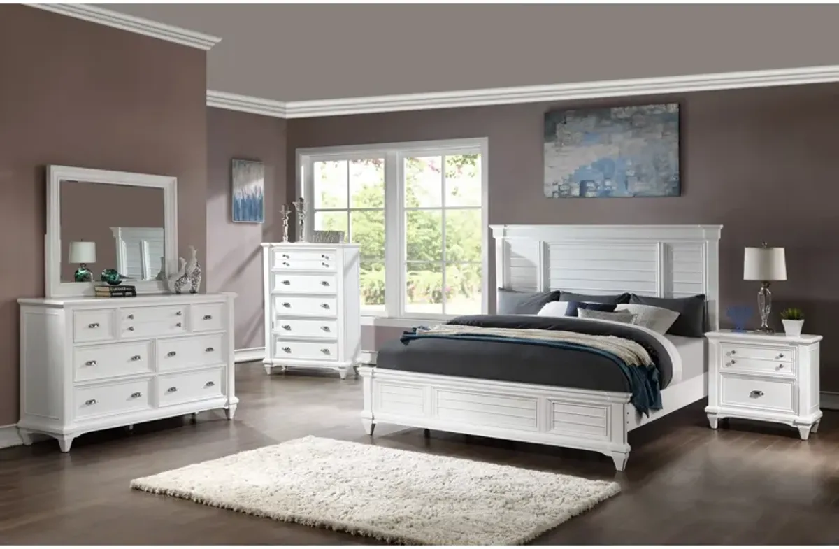 | King Hilton Head 4 Piece Panel Bedroom | White