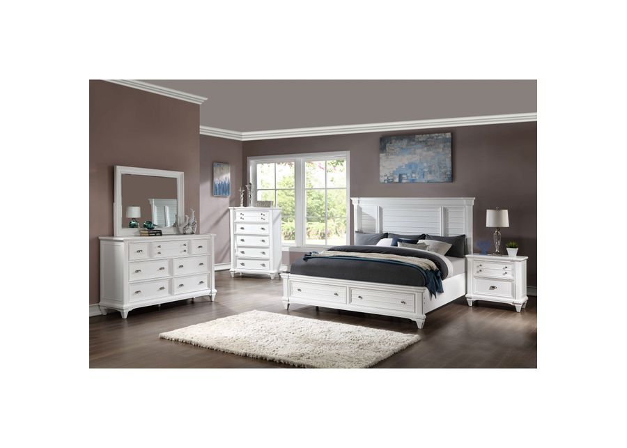 Davis Direct | King Hilton Head 4 Piece Storage Bedroom | White