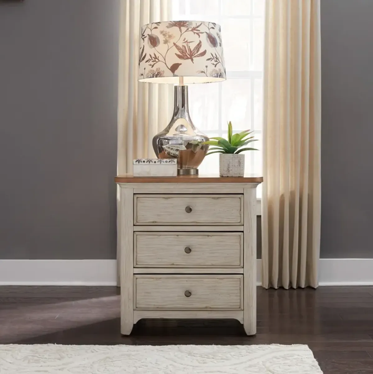 Farmhouse Reimagined 3 Drawer Nightstand