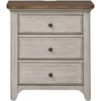 Farmhouse Reimagined Antique White 3 Drawer Nightstand