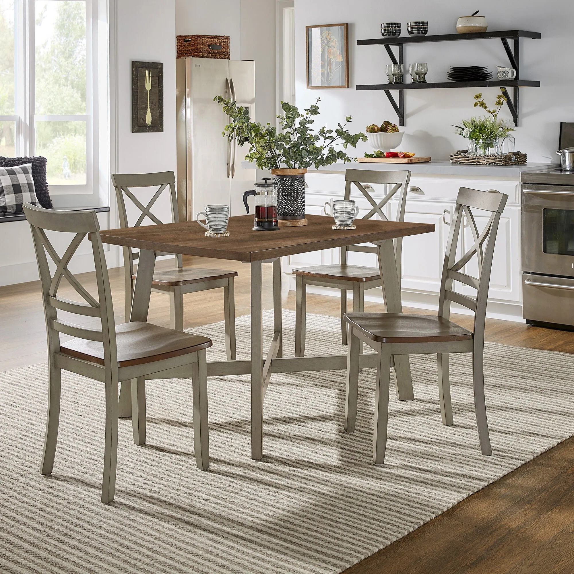 Home Elegance | Camden 5 Piece Dining Set | Gray