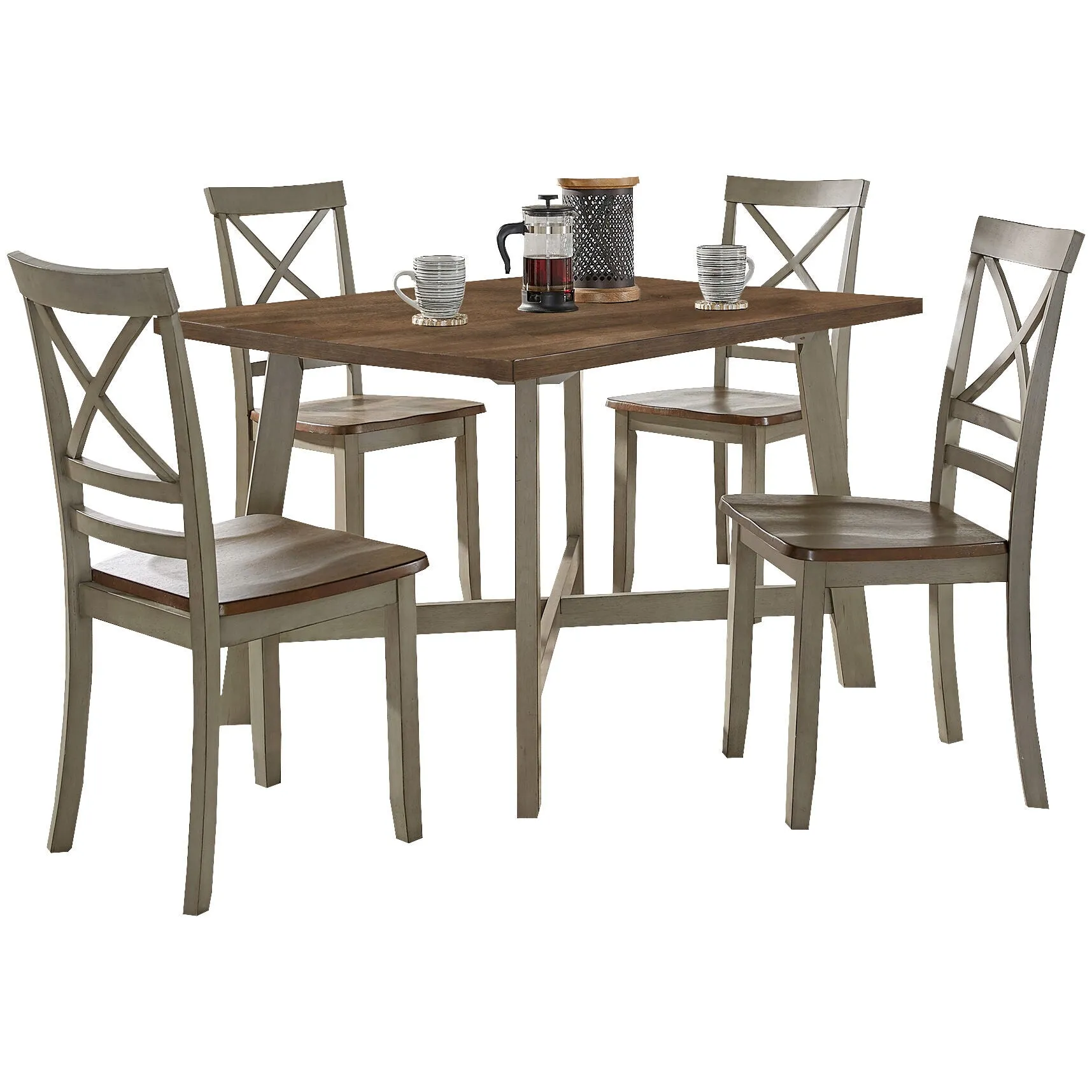 Home Elegance | Camden 5 Piece Dining Set | Gray